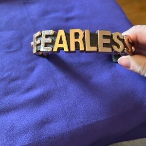 BCBGeneration Gold "FEARLESS" Letter Bracelet